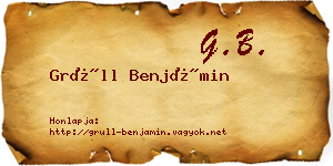 Grüll Benjámin névjegykártya